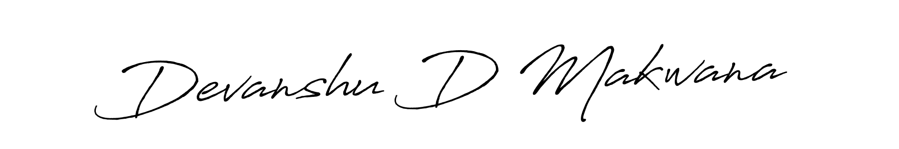 Create a beautiful signature design for name Devanshu D Makwana. With this signature (Antro_Vectra_Bolder) fonts, you can make a handwritten signature for free. Devanshu D Makwana signature style 7 images and pictures png