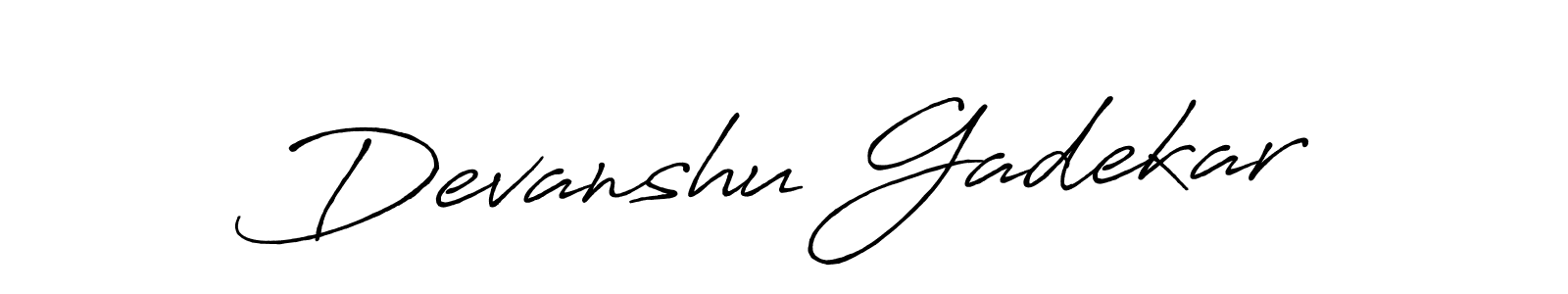This is the best signature style for the Devanshu Gadekar name. Also you like these signature font (Antro_Vectra_Bolder). Mix name signature. Devanshu Gadekar signature style 7 images and pictures png