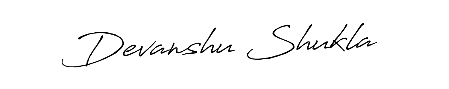 Design your own signature with our free online signature maker. With this signature software, you can create a handwritten (Antro_Vectra_Bolder) signature for name Devanshu Shukla. Devanshu Shukla signature style 7 images and pictures png