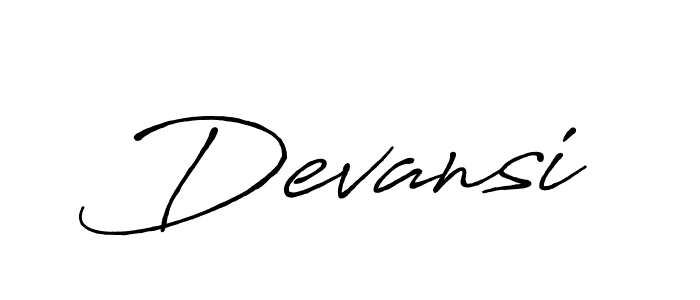 Use a signature maker to create a handwritten signature online. With this signature software, you can design (Antro_Vectra_Bolder) your own signature for name Devansi. Devansi signature style 7 images and pictures png