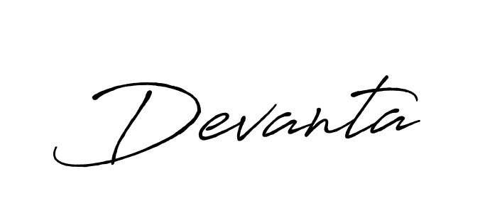 Make a beautiful signature design for name Devanta. With this signature (Antro_Vectra_Bolder) style, you can create a handwritten signature for free. Devanta signature style 7 images and pictures png