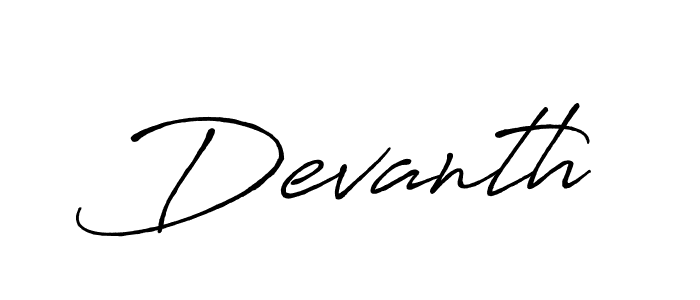 Design your own signature with our free online signature maker. With this signature software, you can create a handwritten (Antro_Vectra_Bolder) signature for name Devanth. Devanth signature style 7 images and pictures png