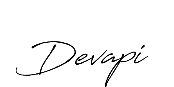 Use a signature maker to create a handwritten signature online. With this signature software, you can design (Antro_Vectra_Bolder) your own signature for name Devapi. Devapi signature style 7 images and pictures png