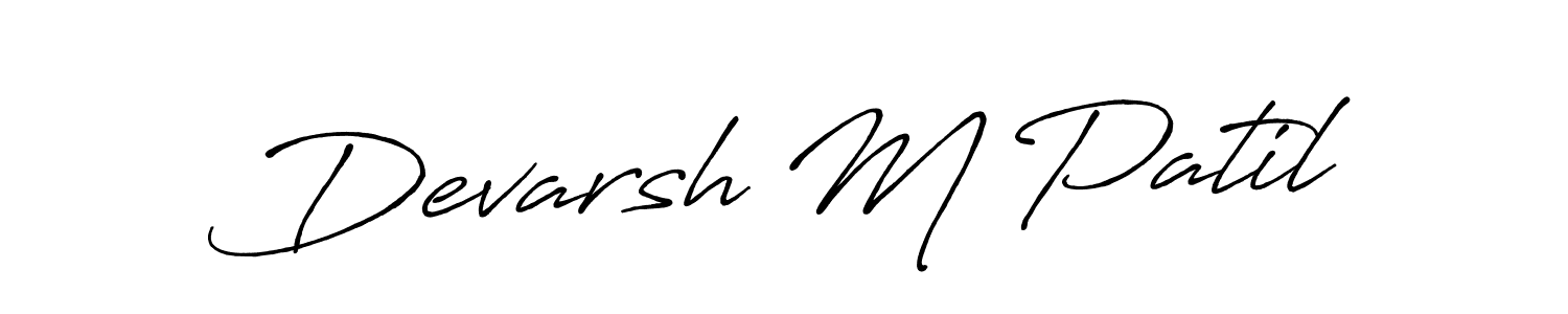 Devarsh M Patil stylish signature style. Best Handwritten Sign (Antro_Vectra_Bolder) for my name. Handwritten Signature Collection Ideas for my name Devarsh M Patil. Devarsh M Patil signature style 7 images and pictures png