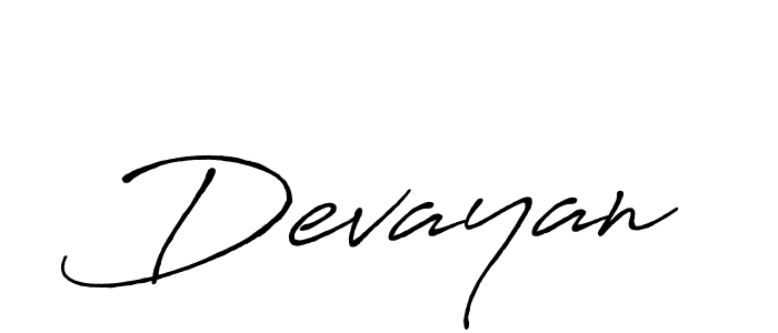 Use a signature maker to create a handwritten signature online. With this signature software, you can design (Antro_Vectra_Bolder) your own signature for name Devayan. Devayan signature style 7 images and pictures png