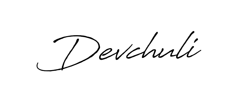 Use a signature maker to create a handwritten signature online. With this signature software, you can design (Antro_Vectra_Bolder) your own signature for name Devchuli. Devchuli signature style 7 images and pictures png