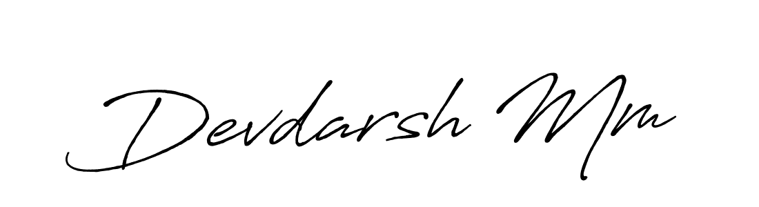 How to make Devdarsh Mm name signature. Use Antro_Vectra_Bolder style for creating short signs online. This is the latest handwritten sign. Devdarsh Mm signature style 7 images and pictures png
