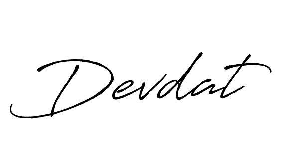 Use a signature maker to create a handwritten signature online. With this signature software, you can design (Antro_Vectra_Bolder) your own signature for name Devdat. Devdat signature style 7 images and pictures png