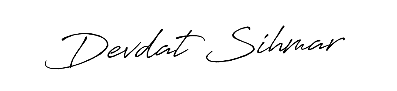 Devdat Sihmar stylish signature style. Best Handwritten Sign (Antro_Vectra_Bolder) for my name. Handwritten Signature Collection Ideas for my name Devdat Sihmar. Devdat Sihmar signature style 7 images and pictures png