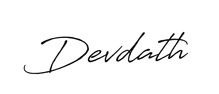 Create a beautiful signature design for name Devdath. With this signature (Antro_Vectra_Bolder) fonts, you can make a handwritten signature for free. Devdath signature style 7 images and pictures png