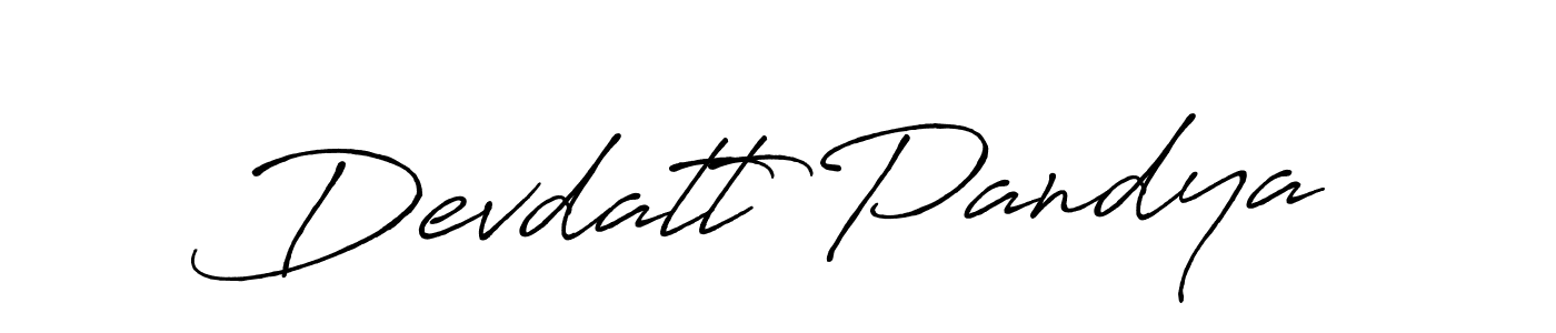 How to make Devdatt Pandya name signature. Use Antro_Vectra_Bolder style for creating short signs online. This is the latest handwritten sign. Devdatt Pandya signature style 7 images and pictures png