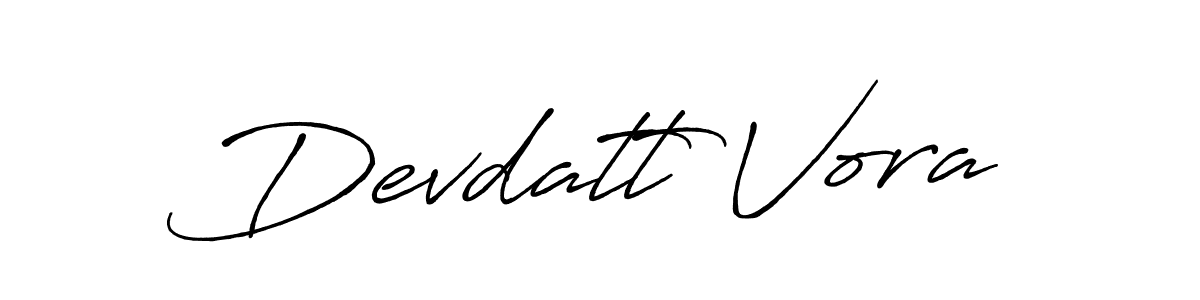 Create a beautiful signature design for name Devdatt Vora. With this signature (Antro_Vectra_Bolder) fonts, you can make a handwritten signature for free. Devdatt Vora signature style 7 images and pictures png