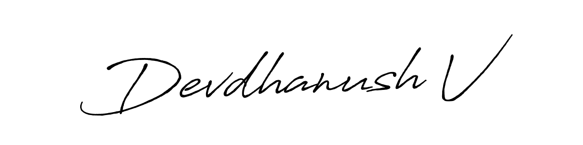 Also we have Devdhanush V name is the best signature style. Create professional handwritten signature collection using Antro_Vectra_Bolder autograph style. Devdhanush V signature style 7 images and pictures png