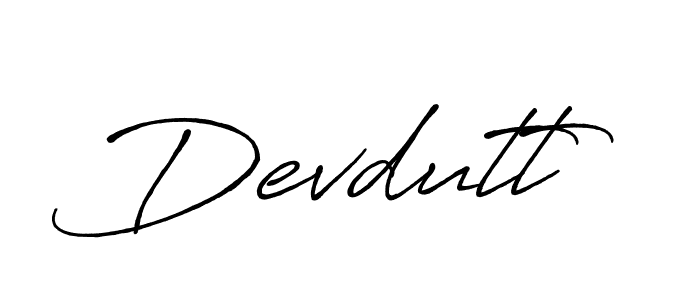 Create a beautiful signature design for name Devdutt. With this signature (Antro_Vectra_Bolder) fonts, you can make a handwritten signature for free. Devdutt signature style 7 images and pictures png