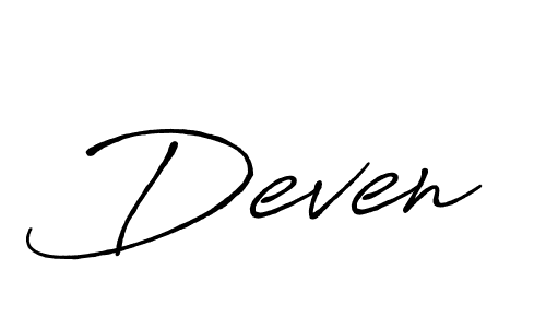 Deven stylish signature style. Best Handwritten Sign (Antro_Vectra_Bolder) for my name. Handwritten Signature Collection Ideas for my name Deven. Deven signature style 7 images and pictures png