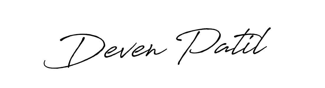 Design your own signature with our free online signature maker. With this signature software, you can create a handwritten (Antro_Vectra_Bolder) signature for name Deven Patil. Deven Patil signature style 7 images and pictures png