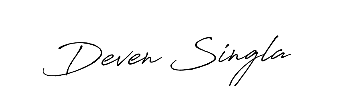 Deven Singla stylish signature style. Best Handwritten Sign (Antro_Vectra_Bolder) for my name. Handwritten Signature Collection Ideas for my name Deven Singla. Deven Singla signature style 7 images and pictures png