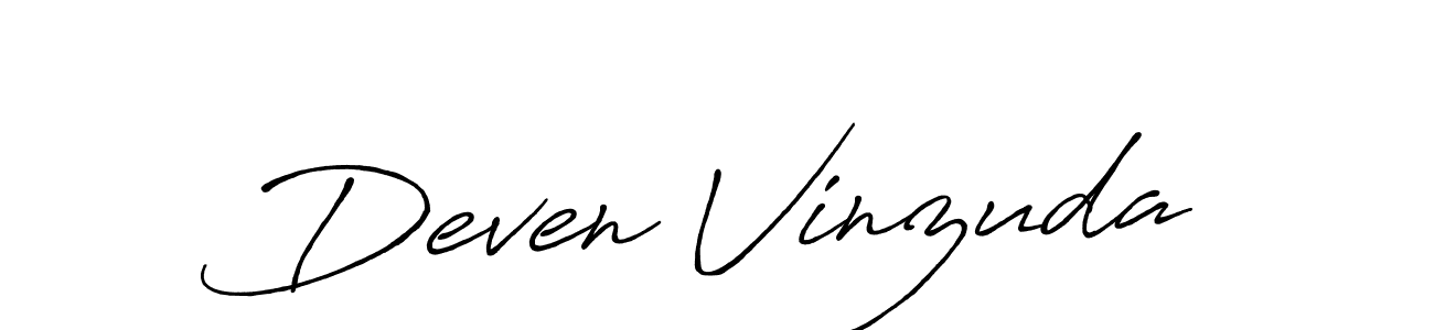 Design your own signature with our free online signature maker. With this signature software, you can create a handwritten (Antro_Vectra_Bolder) signature for name Deven Vinzuda. Deven Vinzuda signature style 7 images and pictures png