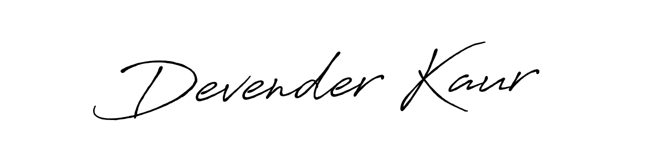 Create a beautiful signature design for name Devender Kaur. With this signature (Antro_Vectra_Bolder) fonts, you can make a handwritten signature for free. Devender Kaur signature style 7 images and pictures png