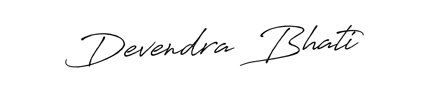 The best way (Antro_Vectra_Bolder) to make a short signature is to pick only two or three words in your name. The name Devendra  Bhati include a total of six letters. For converting this name. Devendra  Bhati signature style 7 images and pictures png