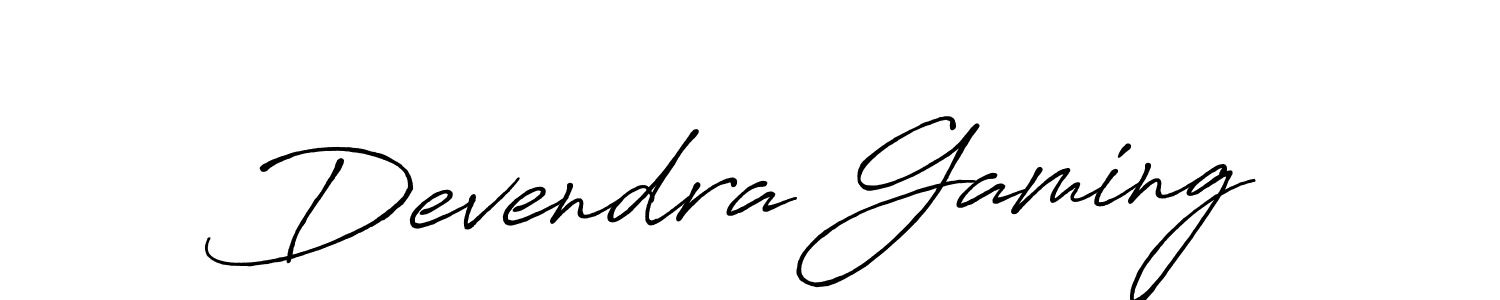 Make a beautiful signature design for name Devendra Gaming. With this signature (Antro_Vectra_Bolder) style, you can create a handwritten signature for free. Devendra Gaming signature style 7 images and pictures png