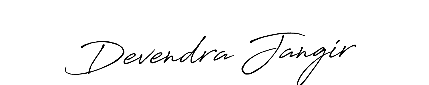 Make a beautiful signature design for name Devendra Jangir. With this signature (Antro_Vectra_Bolder) style, you can create a handwritten signature for free. Devendra Jangir signature style 7 images and pictures png