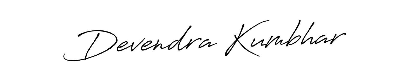 Create a beautiful signature design for name Devendra Kumbhar. With this signature (Antro_Vectra_Bolder) fonts, you can make a handwritten signature for free. Devendra Kumbhar signature style 7 images and pictures png