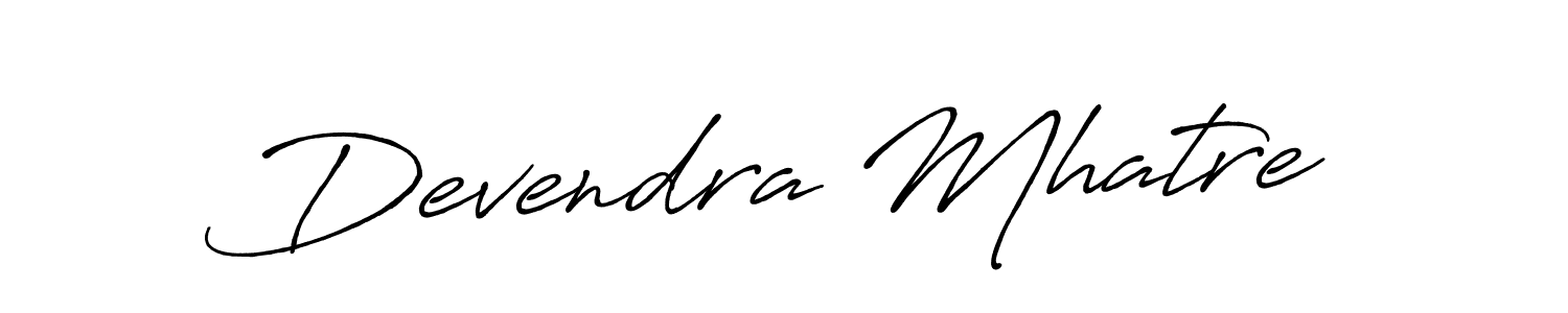 Create a beautiful signature design for name Devendra Mhatre. With this signature (Antro_Vectra_Bolder) fonts, you can make a handwritten signature for free. Devendra Mhatre signature style 7 images and pictures png