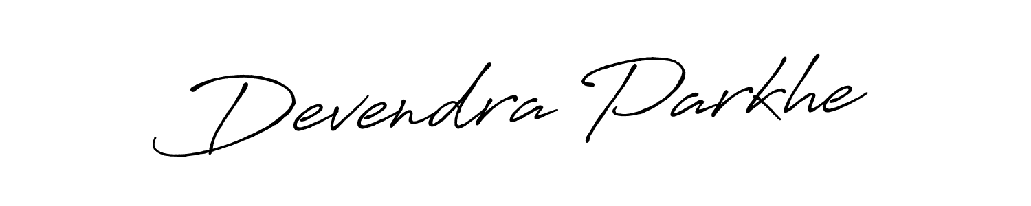 How to make Devendra Parkhe name signature. Use Antro_Vectra_Bolder style for creating short signs online. This is the latest handwritten sign. Devendra Parkhe signature style 7 images and pictures png