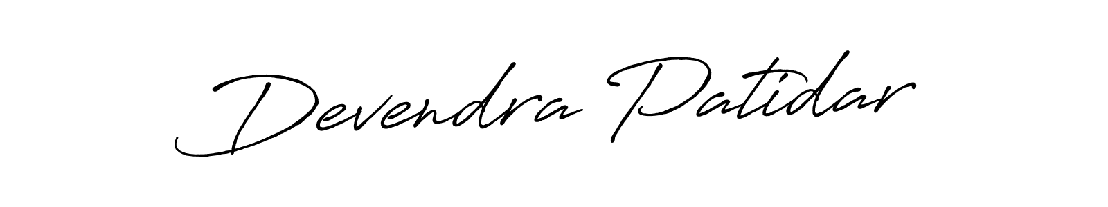 The best way (Antro_Vectra_Bolder) to make a short signature is to pick only two or three words in your name. The name Devendra Patidar include a total of six letters. For converting this name. Devendra Patidar signature style 7 images and pictures png
