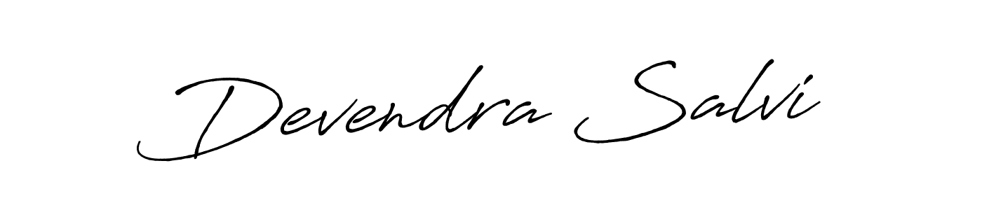 Create a beautiful signature design for name Devendra Salvi. With this signature (Antro_Vectra_Bolder) fonts, you can make a handwritten signature for free. Devendra Salvi signature style 7 images and pictures png