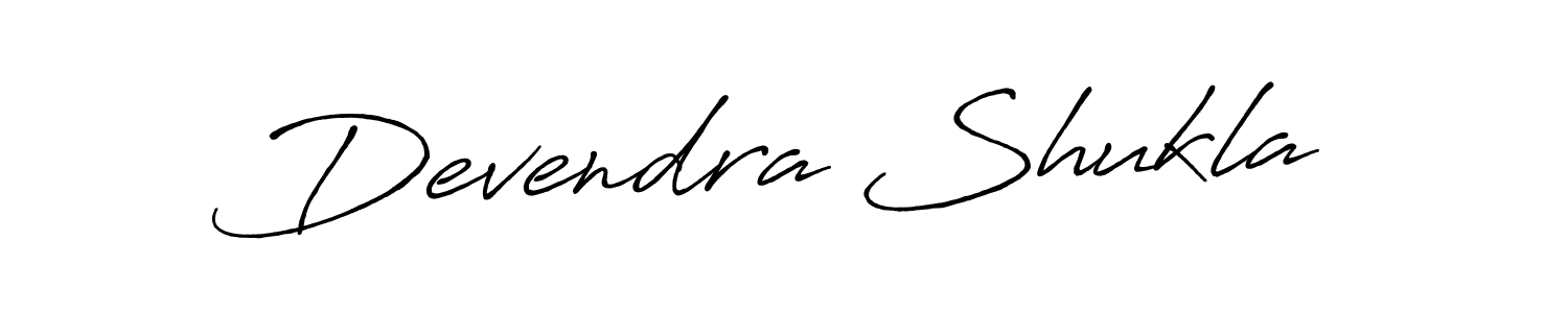 How to make Devendra Shukla name signature. Use Antro_Vectra_Bolder style for creating short signs online. This is the latest handwritten sign. Devendra Shukla signature style 7 images and pictures png