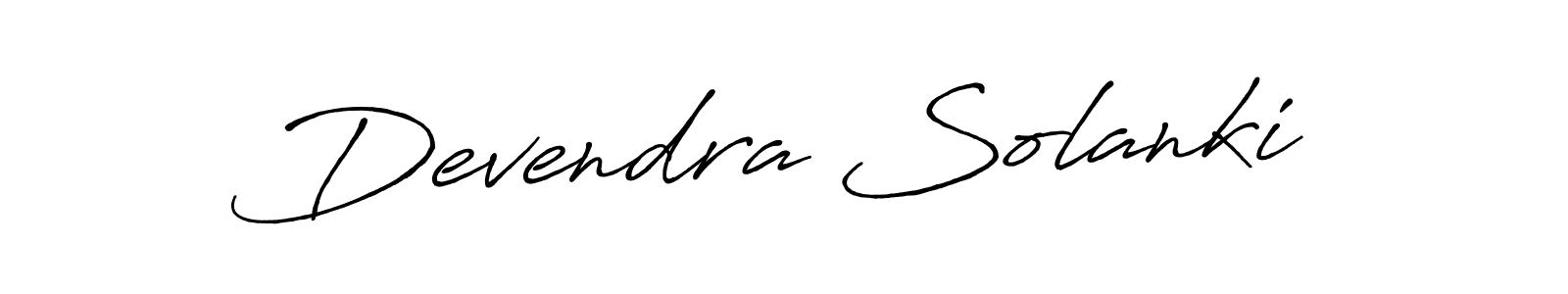 Create a beautiful signature design for name Devendra Solanki. With this signature (Antro_Vectra_Bolder) fonts, you can make a handwritten signature for free. Devendra Solanki signature style 7 images and pictures png