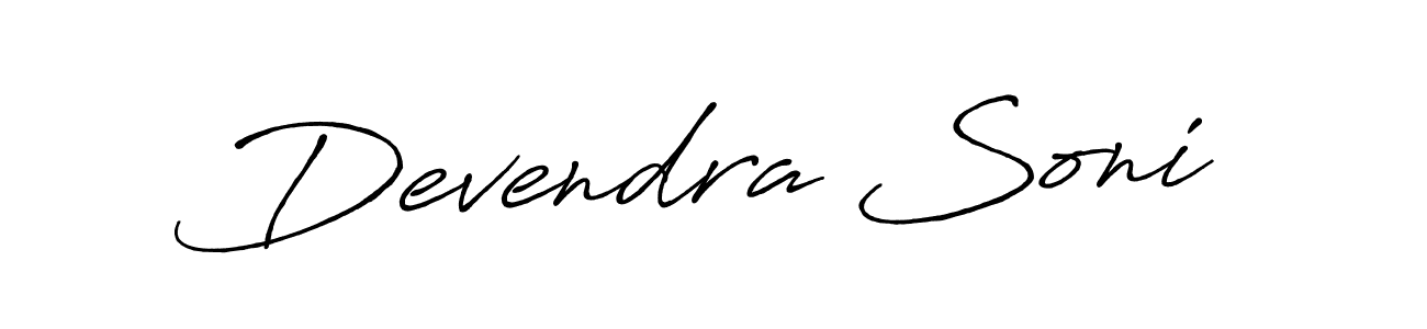 How to make Devendra Soni name signature. Use Antro_Vectra_Bolder style for creating short signs online. This is the latest handwritten sign. Devendra Soni signature style 7 images and pictures png