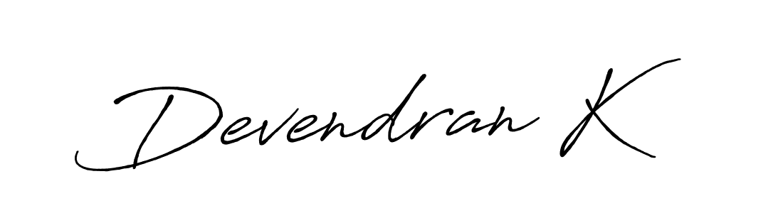 Also we have Devendran K name is the best signature style. Create professional handwritten signature collection using Antro_Vectra_Bolder autograph style. Devendran K signature style 7 images and pictures png