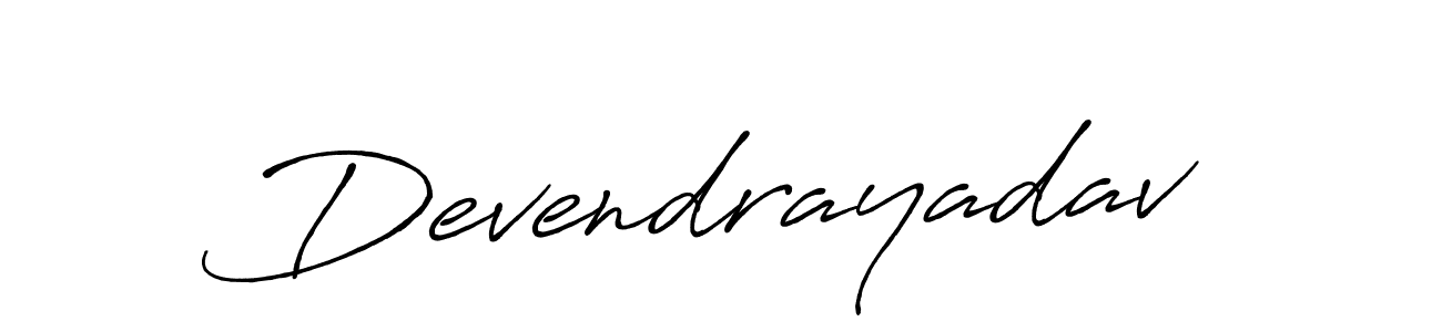 Make a beautiful signature design for name Devendrayadav. With this signature (Antro_Vectra_Bolder) style, you can create a handwritten signature for free. Devendrayadav signature style 7 images and pictures png