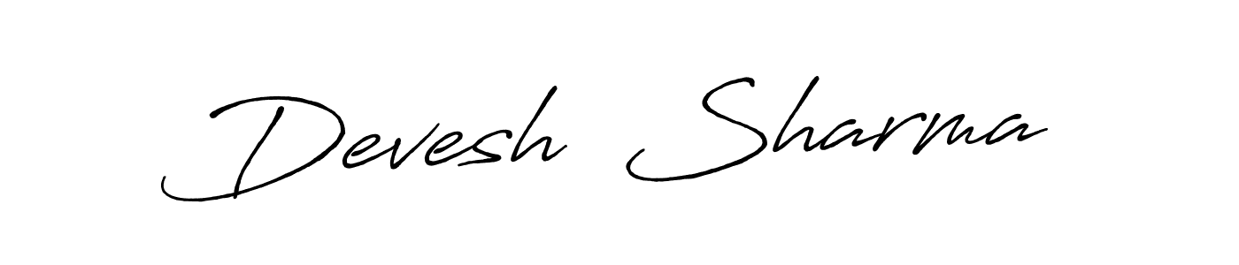Similarly Antro_Vectra_Bolder is the best handwritten signature design. Signature creator online .You can use it as an online autograph creator for name Devesh  Sharma. Devesh  Sharma signature style 7 images and pictures png