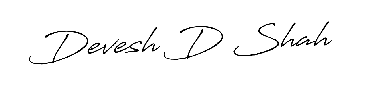 Devesh D Shah stylish signature style. Best Handwritten Sign (Antro_Vectra_Bolder) for my name. Handwritten Signature Collection Ideas for my name Devesh D Shah. Devesh D Shah signature style 7 images and pictures png