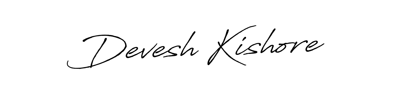 Make a beautiful signature design for name Devesh Kishore. With this signature (Antro_Vectra_Bolder) style, you can create a handwritten signature for free. Devesh Kishore signature style 7 images and pictures png