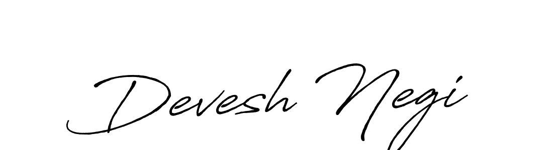 Make a beautiful signature design for name Devesh Negi. With this signature (Antro_Vectra_Bolder) style, you can create a handwritten signature for free. Devesh Negi signature style 7 images and pictures png
