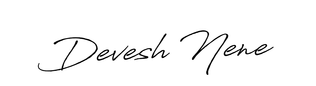 Use a signature maker to create a handwritten signature online. With this signature software, you can design (Antro_Vectra_Bolder) your own signature for name Devesh Nene. Devesh Nene signature style 7 images and pictures png