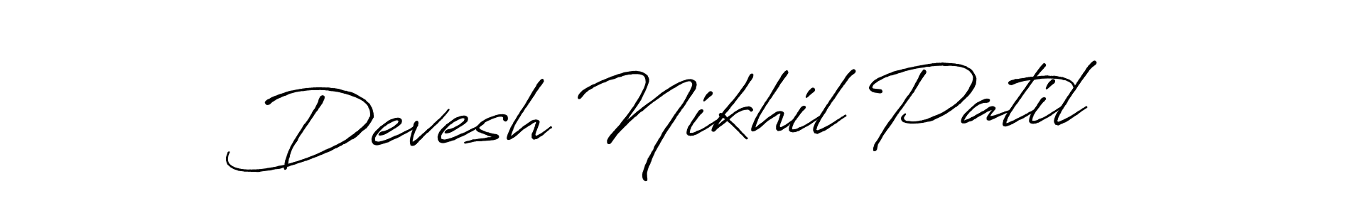 Also we have Devesh Nikhil Patil name is the best signature style. Create professional handwritten signature collection using Antro_Vectra_Bolder autograph style. Devesh Nikhil Patil signature style 7 images and pictures png
