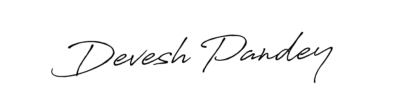 Also we have Devesh Pandey name is the best signature style. Create professional handwritten signature collection using Antro_Vectra_Bolder autograph style. Devesh Pandey signature style 7 images and pictures png