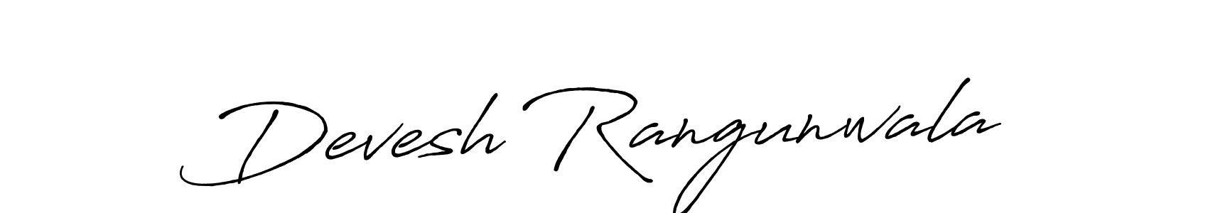 Create a beautiful signature design for name Devesh Rangunwala. With this signature (Antro_Vectra_Bolder) fonts, you can make a handwritten signature for free. Devesh Rangunwala signature style 7 images and pictures png