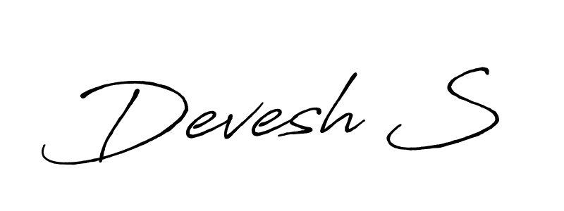 How to make Devesh S name signature. Use Antro_Vectra_Bolder style for creating short signs online. This is the latest handwritten sign. Devesh S signature style 7 images and pictures png