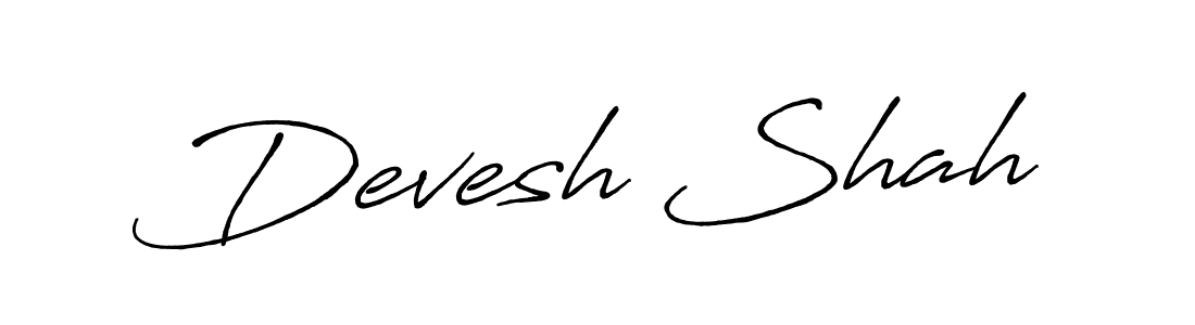 Create a beautiful signature design for name Devesh Shah. With this signature (Antro_Vectra_Bolder) fonts, you can make a handwritten signature for free. Devesh Shah signature style 7 images and pictures png