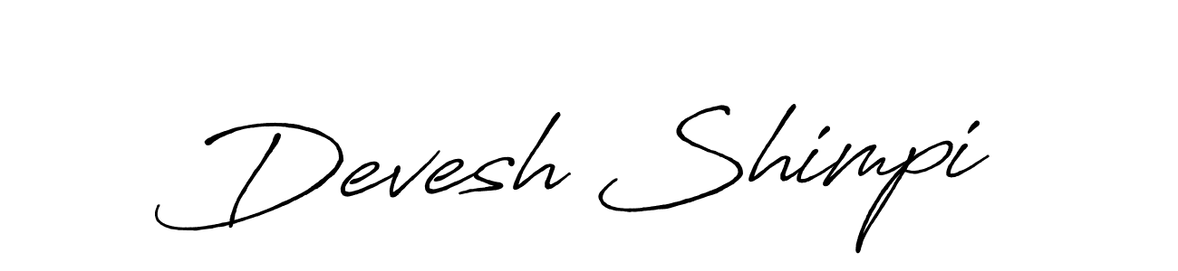 Make a beautiful signature design for name Devesh Shimpi. With this signature (Antro_Vectra_Bolder) style, you can create a handwritten signature for free. Devesh Shimpi signature style 7 images and pictures png