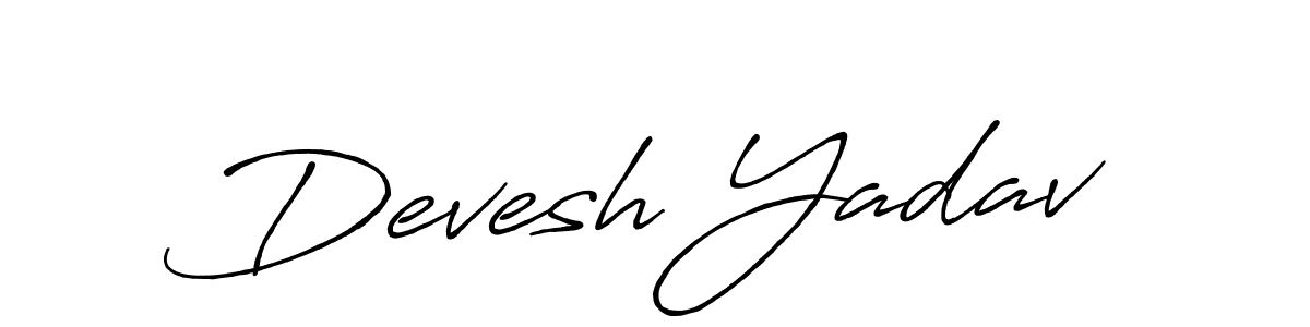 Make a beautiful signature design for name Devesh Yadav. With this signature (Antro_Vectra_Bolder) style, you can create a handwritten signature for free. Devesh Yadav signature style 7 images and pictures png