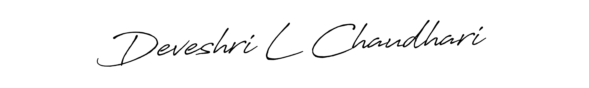 Use a signature maker to create a handwritten signature online. With this signature software, you can design (Antro_Vectra_Bolder) your own signature for name Deveshri L Chaudhari. Deveshri L Chaudhari signature style 7 images and pictures png