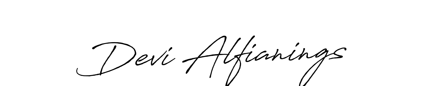 Similarly Antro_Vectra_Bolder is the best handwritten signature design. Signature creator online .You can use it as an online autograph creator for name Devi Alfianings. Devi Alfianings signature style 7 images and pictures png